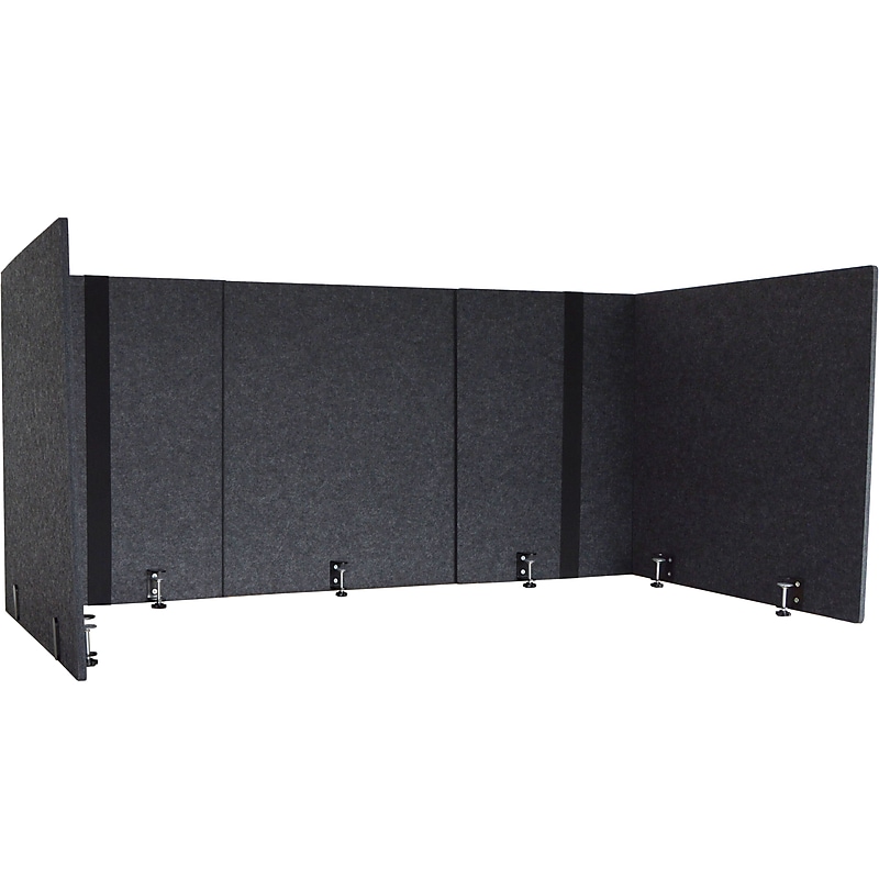 Lumeah Surface Mount Desktop Divider, 26.5"H x 78"W, Ash Polyester (LUAD48301A) image 1