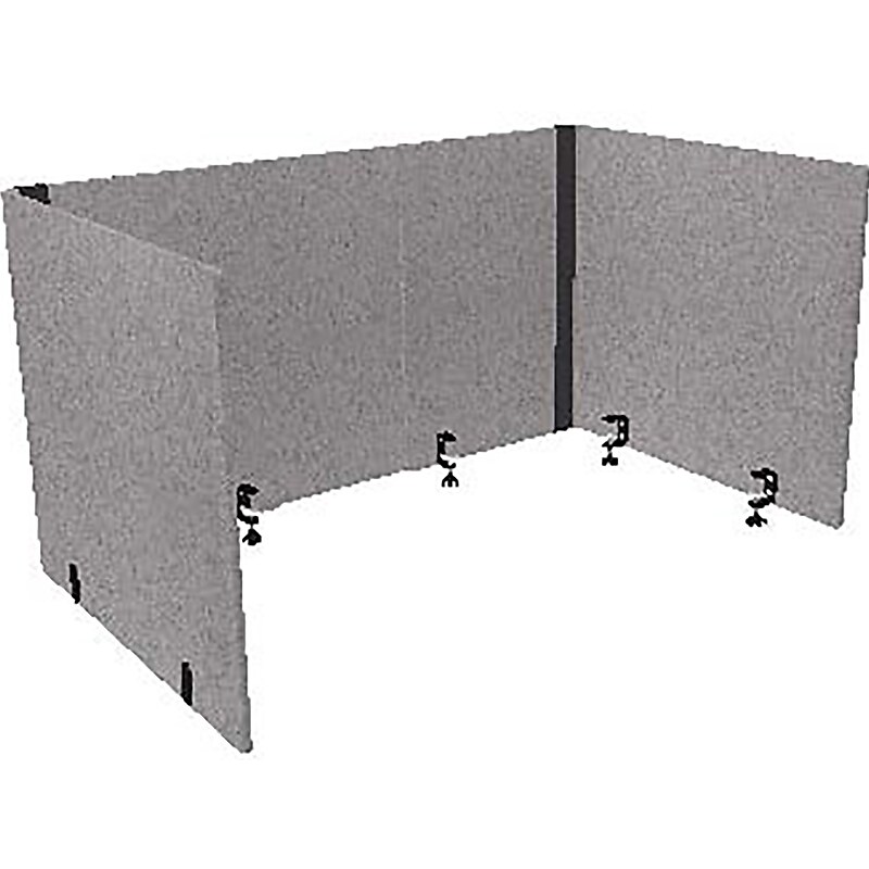 Lumeah Surface Mount Desktop Divider, 26.5"H x 78"W, Gray Polyester (LUAD48301G) image 1