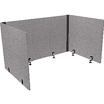 Lumeah Surface Mount Desktop Divider, 26.5"H x 78"W, Gray Polyester (LUAD48301G)