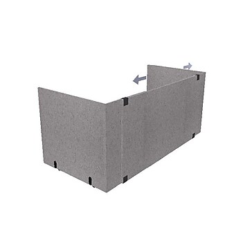 Lumeah Surface Mount Desktop Divider, 26.5"H x 78"W, Gray Polyester (LUAD48301G)