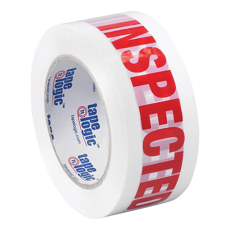 Tape Logic™ 2" x 110 yds. Pre Printed "Inspected" Carton Sealing Tape, 6/Pack image 1