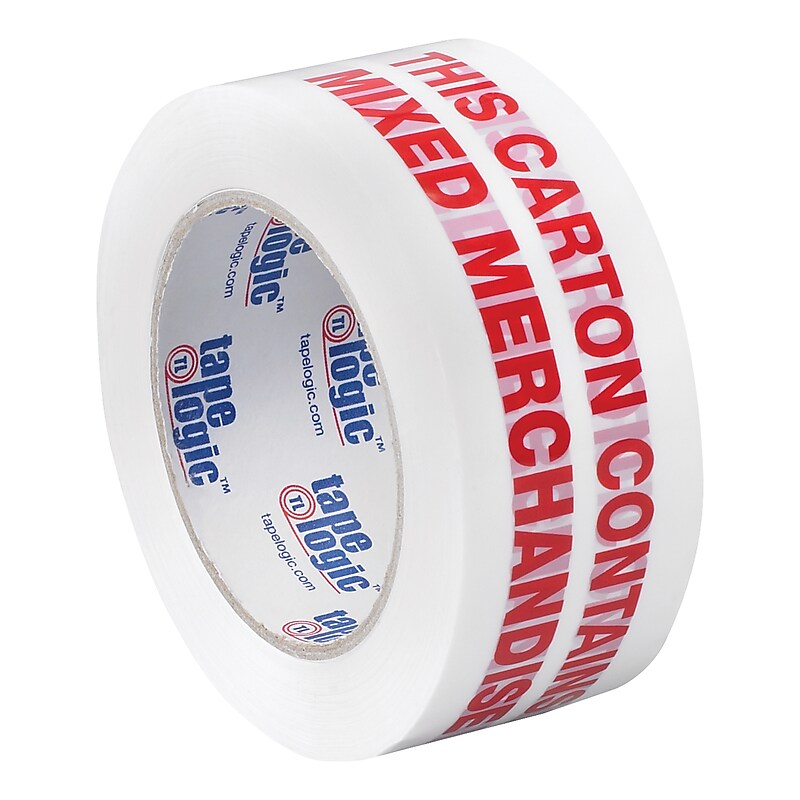 Tape Logic™ 2" x 55 yds. Pre Printed "Mixed Merchandise" Carton Sealing Tape, 36/Case image 1