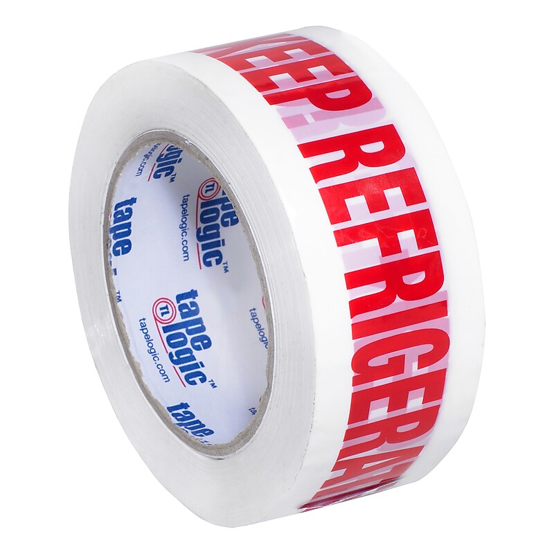 Tape Logic® Pre-Printed Carton Sealing Tape, "Keep Refrigerated", 2.2 Mil, 2" x 110 yds., Red/White, 36/Case (T902P09) image 1