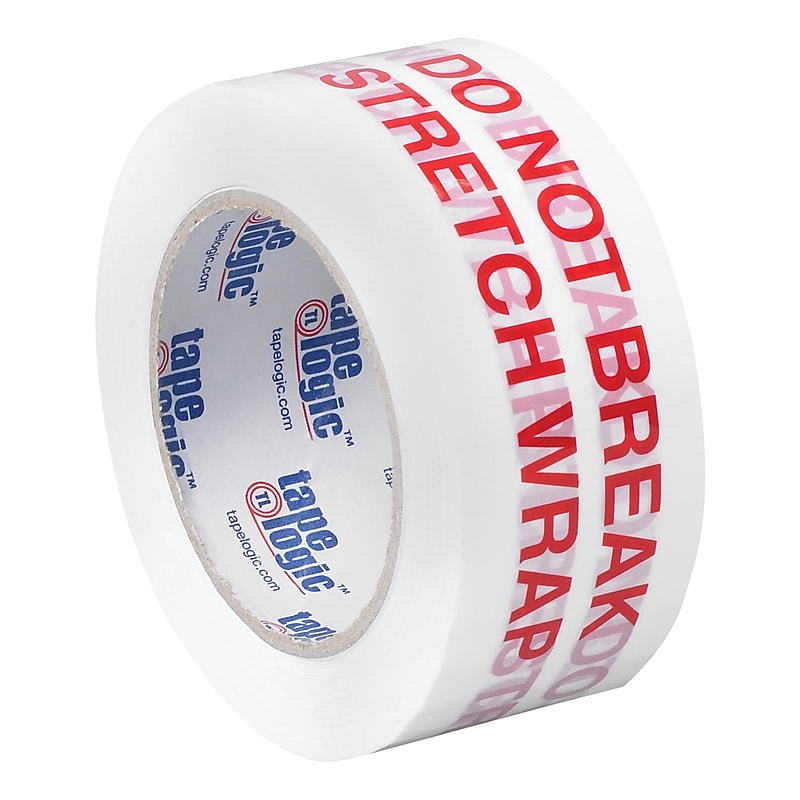 Tape Logic® Pre-Printed Carton Sealing Tape, "Do Not Break Stretch Wrap", 2.2 Mil, 2" x 110 yds., Red/White, 36/Case (T902P08) image 1