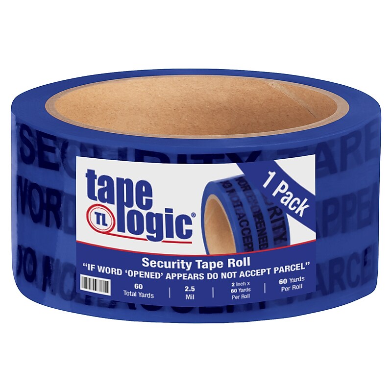 Tape Logic 2" x 60 yds. x 2.5 mil Secure Tape,  Blue, 1/Pk image 1