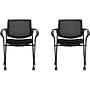 Offices To Go Mesh Back Fabric Office Nesting Chair, Black, 2/Carton (TDOTG11340B)~#|#~sp103015747_sc7
