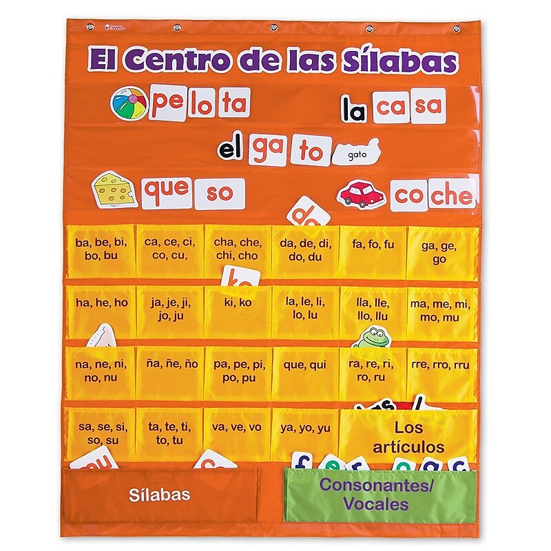 Learning Resources El Centro de las Silabas (Spanish Syllables) Pocket Chart (LER2573) image 1
