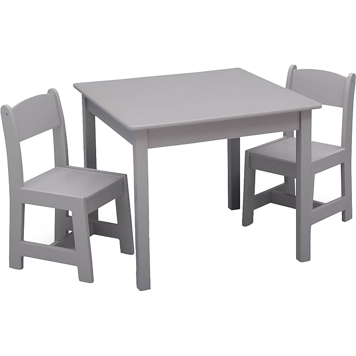 Delta Children MySize 3-Piece Square Activity Table Set, Gray