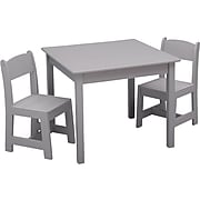 Delta Children MySize 3-Piece Square Activity Table Set, Gray (TT89601GN-026)