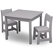 Delta Children MySize 3-Piece Square Activity Table Set, Gray (TT89601GN-026)
