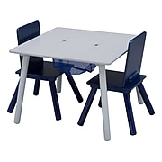 Delta Children 3-Piece Square Activity Table Set, Gray/Navy Blue (TT89114GN-026)
