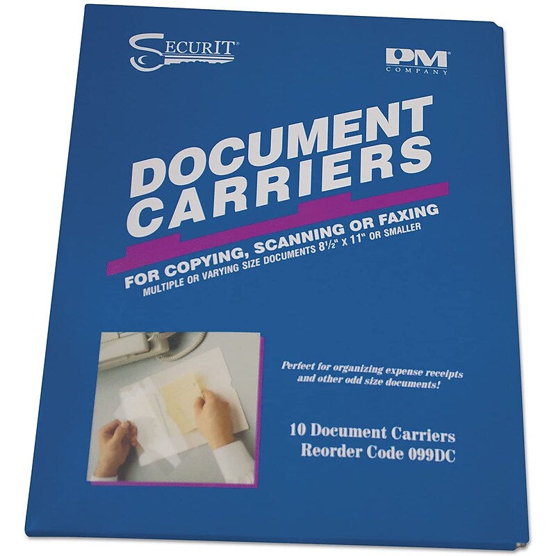PM Company AccuFax Document Carrier File Jacket, Letter Size, Clear, 10/Pack (099DC) image 1