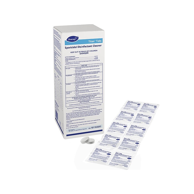 Diversey Titan All-Purpose Cleaners & Spray Disinfectant, 0.46 oz., 500/Box (101102693) image 1