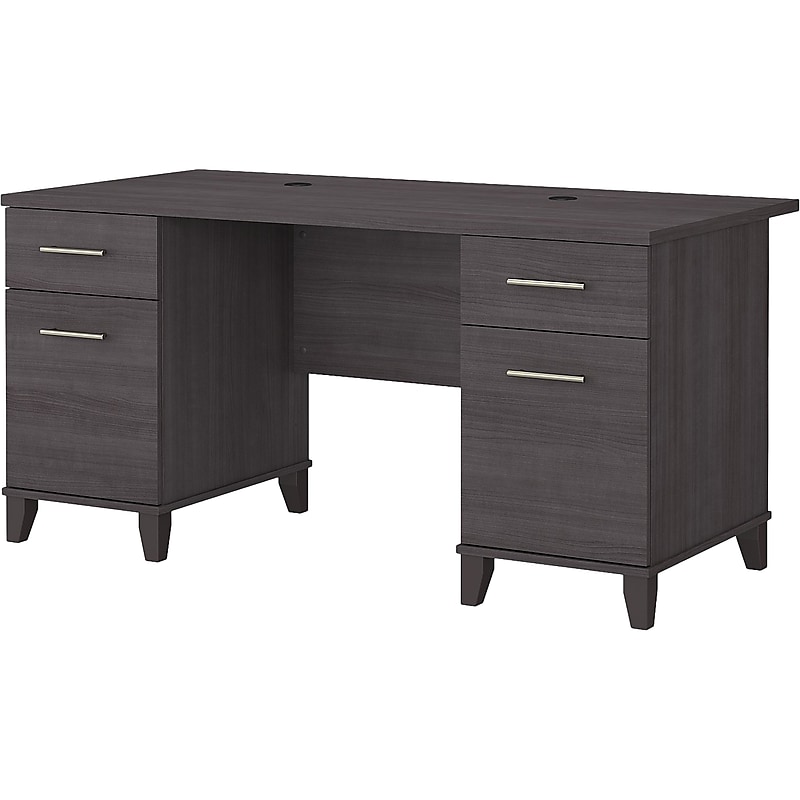 Bush Furniture Somerset 60"W Office Desk with Drawers, Storm Gray (WC81528K) image 1