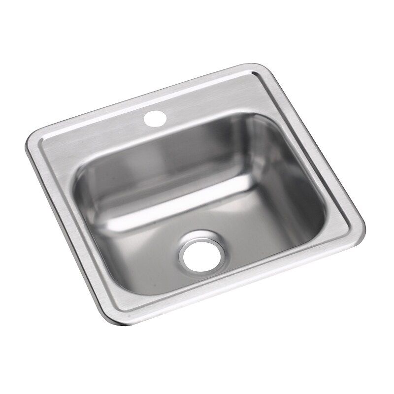 Elkay Dayton Stainless Steel 15" x 15" x 5-3/16", Single Bowl Top Mount Bar Sink, Satin (D115161) image 1