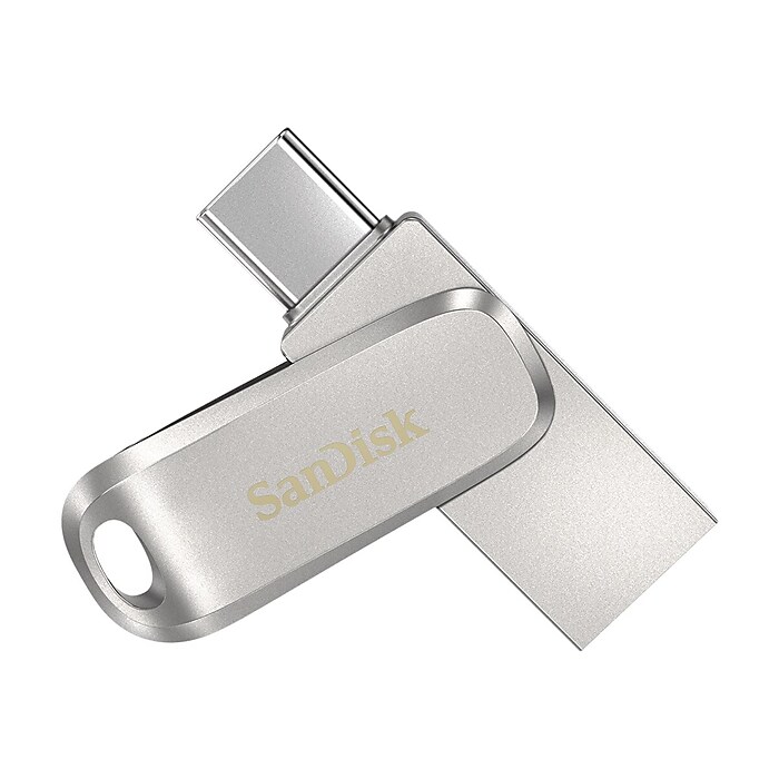 SanDisk Ultra Dual Luxe 64GB USB 3.1 Type-C Flash Drive, Silver