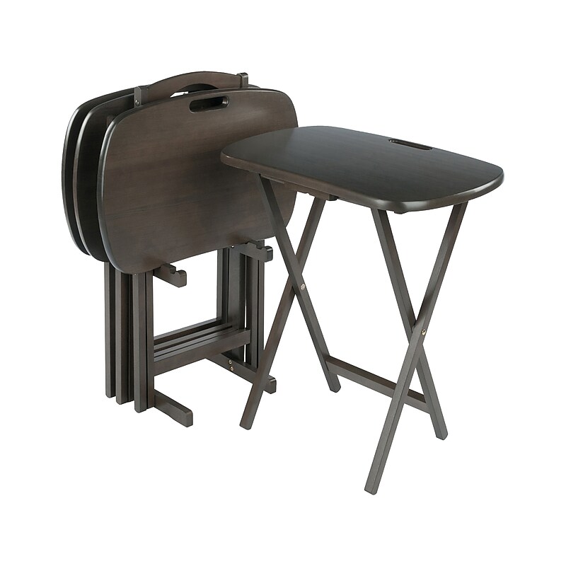 Winsome Lucca 22.8" x 15.6" 5-Piece Wooden Folding Table Set, Oyster Gray (16577) image 1