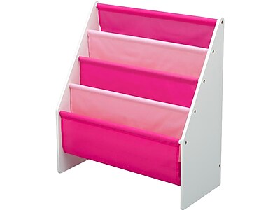 Delta Children Sling Book Rack 4-Tier 28″H Bookshelf, Bianca White/Pink (TB84413GN-130) Simolary simolary.com
