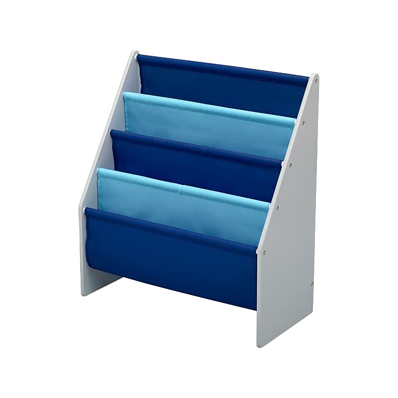 Delta Children Sling Book Rack 4-Tier 28"H Bookshelf, Gray/Blue (TB84414GN-026) image 1