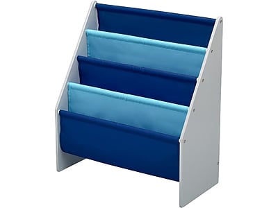 Delta Children Sling Book Rack 4-Tier 28″H Bookshelf, Gray/Blue (TB84414GN-026) Simolary simolary.com