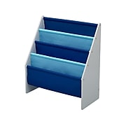 Delta Children Sling Book Rack 4-Tier 28"H Bookshelf, Gray/Blue (TB84414GN-026)