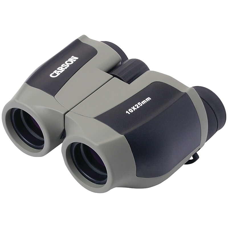 Carson Optical ScoutPlus 10x 25mm Compact Porro Prism Binoculars, Gray/Black (JD-025) image 1