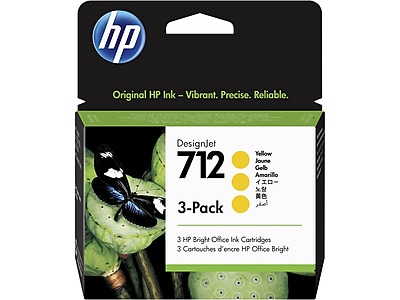 HP 712 Yellow Standard Yield Ink Cartridge, 3/Pack (3ED79A) Sansujyuku sansujyuku.com