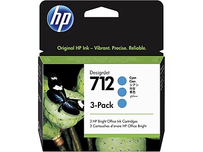 HP 712 Cyan Standard Yield Ink Cartridge, 3/Pack (3ED77A) Sansujyuku sansujyuku.com