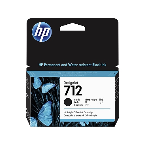 HP 712 Black Standard Yield Ink Cartridge, Prints Up to 100 Pages
