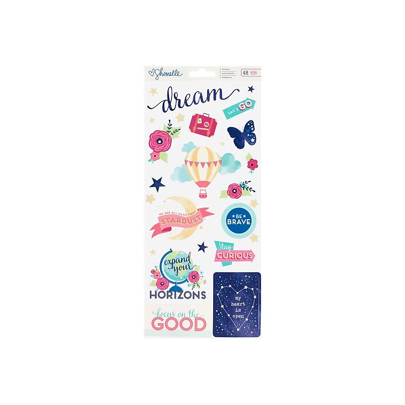 American Crafts Shimelle Stickers, Multicolor, 48/Carton (374051) image 1