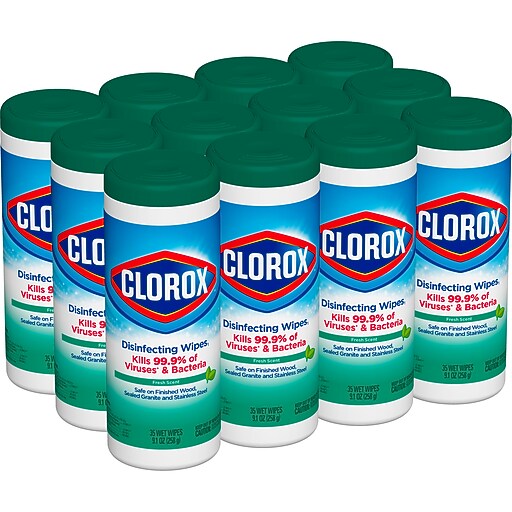 Clorox® Disinfecting Wipes, Fresh Scent, 35 Wipes/Canister, 12/Ct at