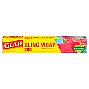 Glad® ClingWrap Plastic Wrap, 200 Sq Ft., 12 Boxes/Carton (00020)