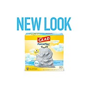 Glad® ForceFlex Tall Kitchen Drawstring Trash Bags, 13 Gallon, Fresh Clean scent with Febreze Freshness, 80 Count (78899)