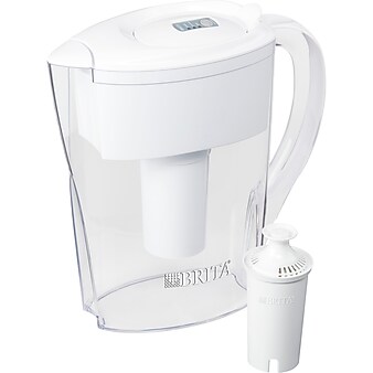 Brita Space Saver Small 6 Cup Water Pitcher with Filter, White (35250)