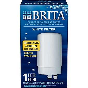 Brita On Tap Water Filtration System Faucets Replacement Filters, White, 1 Count (36309)