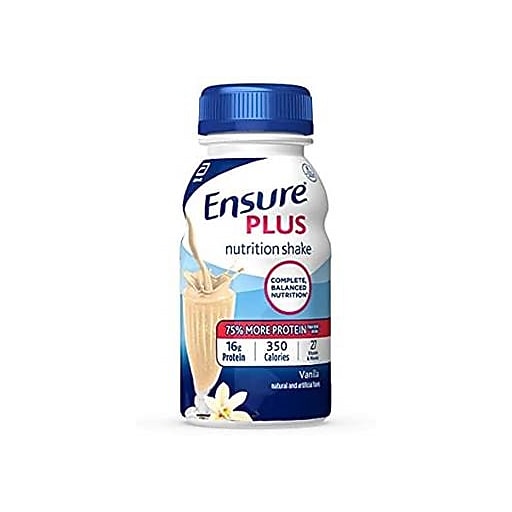 Ensure PLUS Meal Replacement Nutrition Shake, 8 oz, Vanilla, 24/Pack