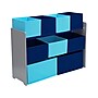 Delta Children Deluxe Multi-Bin Open Lid Toy Organizer with Storage Bins, Gray/Light Blue/Dark Blue (TB83414GN-026)~#|#~sp103783833_sc7