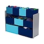 Delta Children Deluxe Multi-Bin Open Lid Toy Organizer with Storage Bins, Gray/Light Blue/Dark Blue (TB83414GN-026)~#|#~sp103783836_sc7