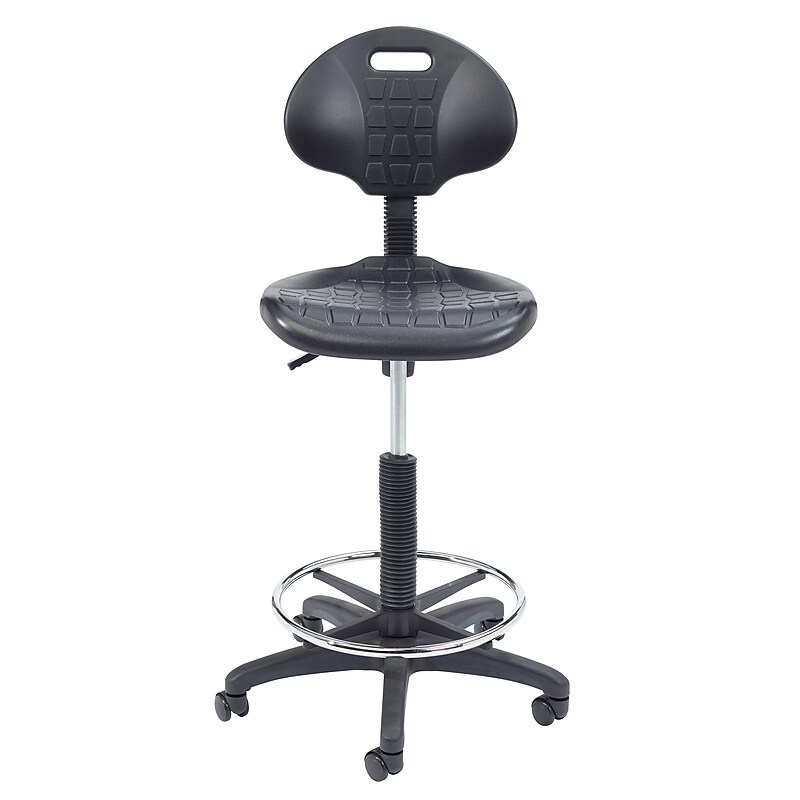 National Public Seating Kangaroo Stool 6700 Series Polyurethane Drafting Chair, Black (6722HB) image 1