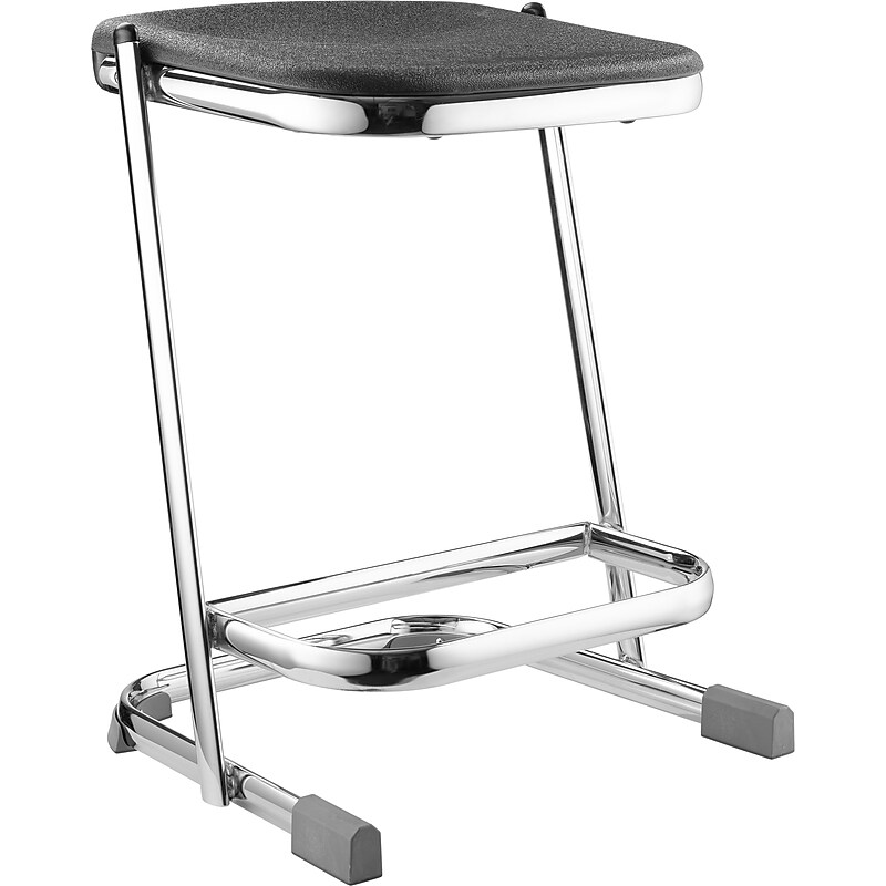National Public Seating 22" 6600 Series Blow Molded Polypropylene Z-Stool, Black, 3/Pack (6622/3) image 1