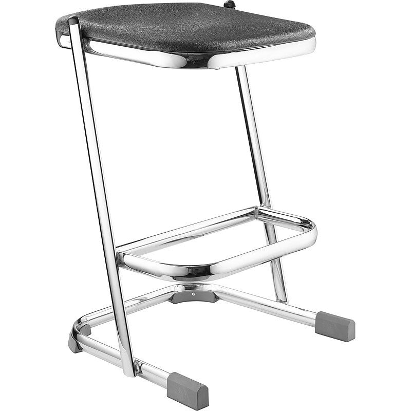 National Public Seating 24" 6600 Series Blow Molded Polypropylene Z-Stool, Black, 3/Pack (6624/3) image 1