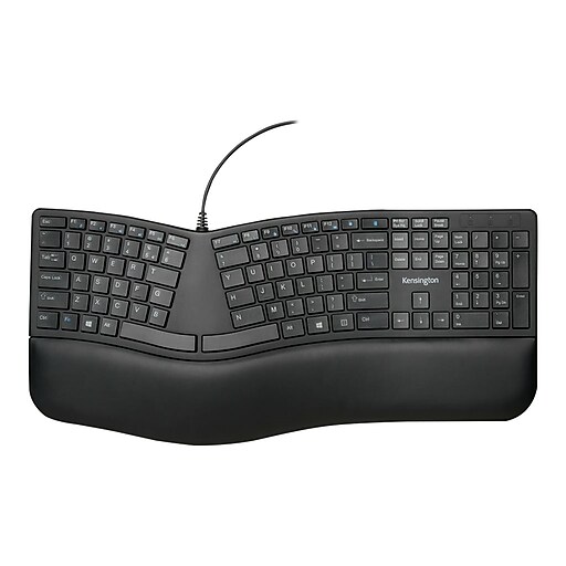 Kensington Pro Fit Ergo Wired Keyboard, Black (K75400US) | Staples