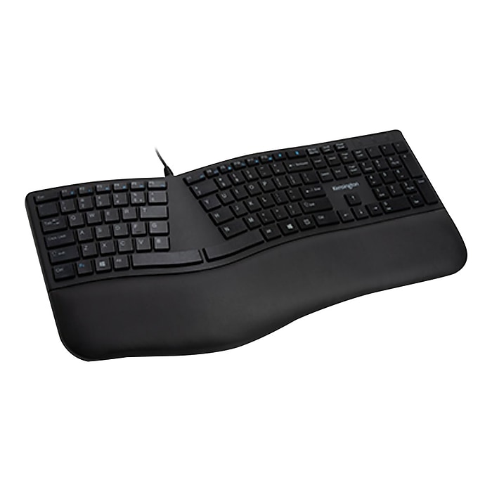 Kensington Pro Fit Ergo Wired Keyboard, Black (K75400US) | Staples