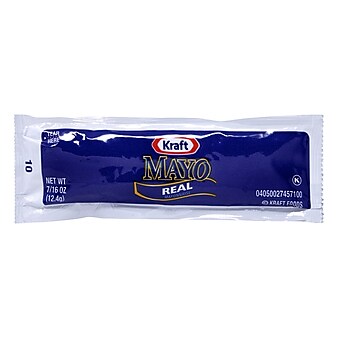 Kraft Mayo Real Mayonnaise Single Serve Packets, 0.44 oz, 200/Box