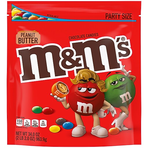 M & M Chocolate Candies, Peanut Butter, Party Size