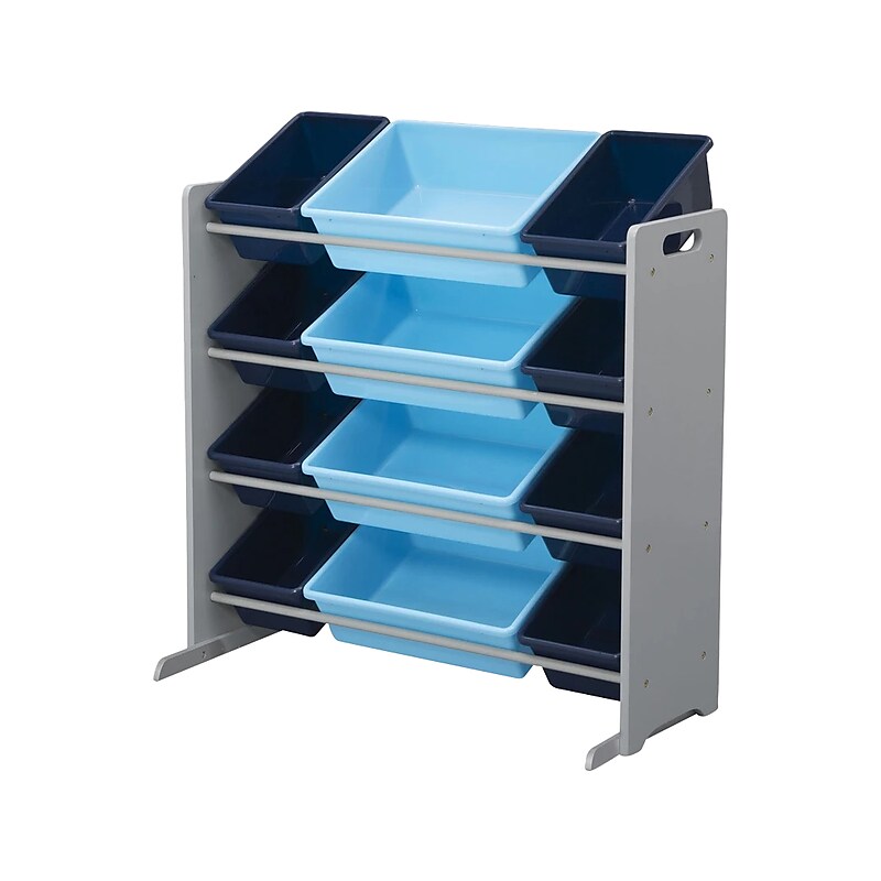 Delta Children Kids Toy Open Lid Storage Organizer with Bins, Gray/Light Blue/Dark Blue (TB83452GN-026) image 1