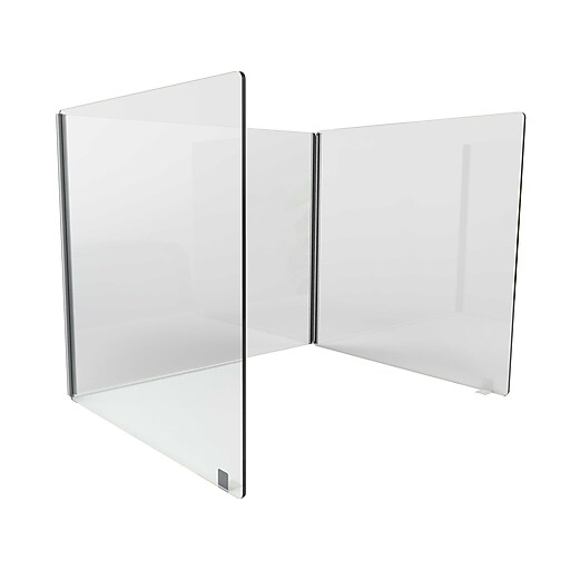 Ghent Freestanding Desktop Divider, 24"H x 48"W, Clear Acrylic (DPSC24483S16) at Staples