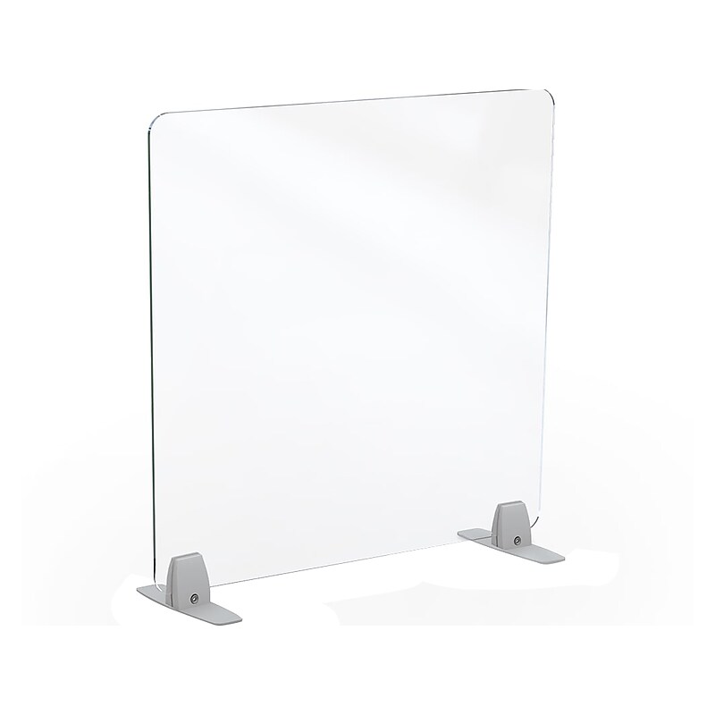 MooreCo Freestanding Desktop Divider, 24"H x 23"W, Clear Acrylic (45266) image 1