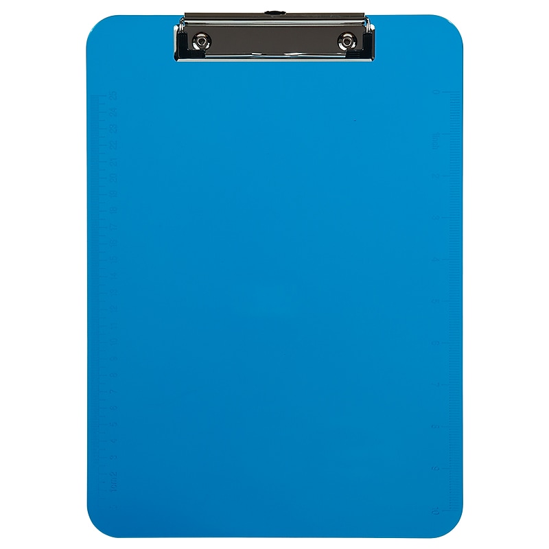 JAM Paper Plastic Clipboard, Letter Size, Translucent Blue (340926882) image 1
