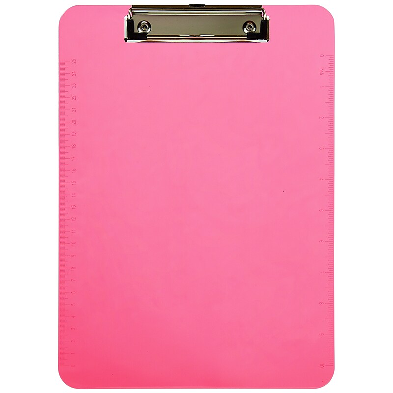 JAM Paper Plastic Clipboard, Letter Size, Pink, 12/Pack (340926883AZ) image 1